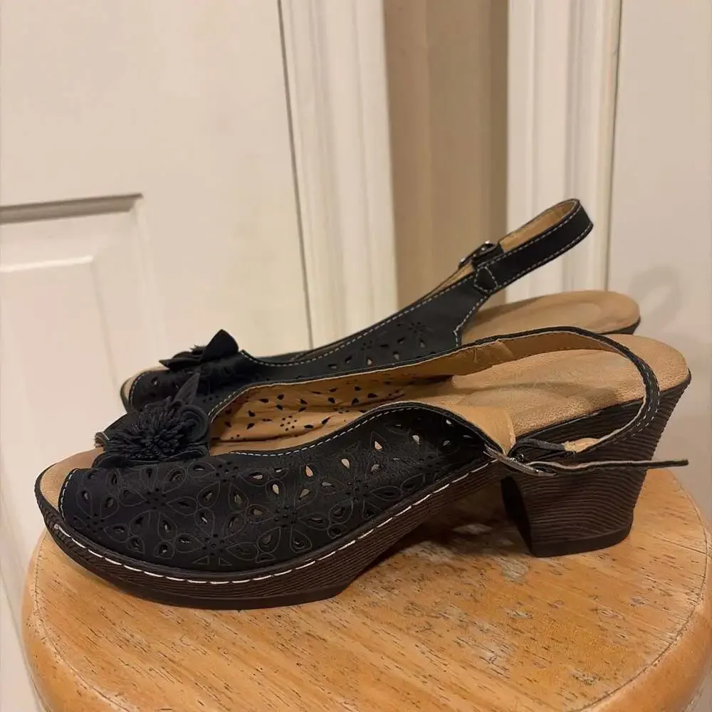 Patrizia by Spring Step Doriday Slingback Peep-Toe Wedge Sandal